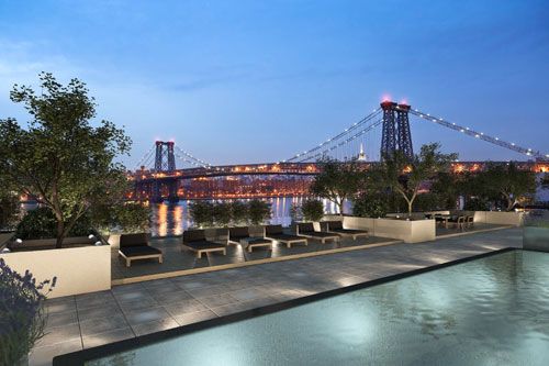 纽约曼哈顿大桥，东河湾项目效果图