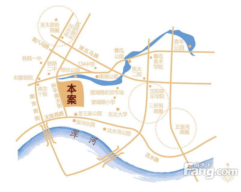 龙王庙公园,沈水湾公园,罗士圈公园,砂山公园),浑河,南运河   周边图片