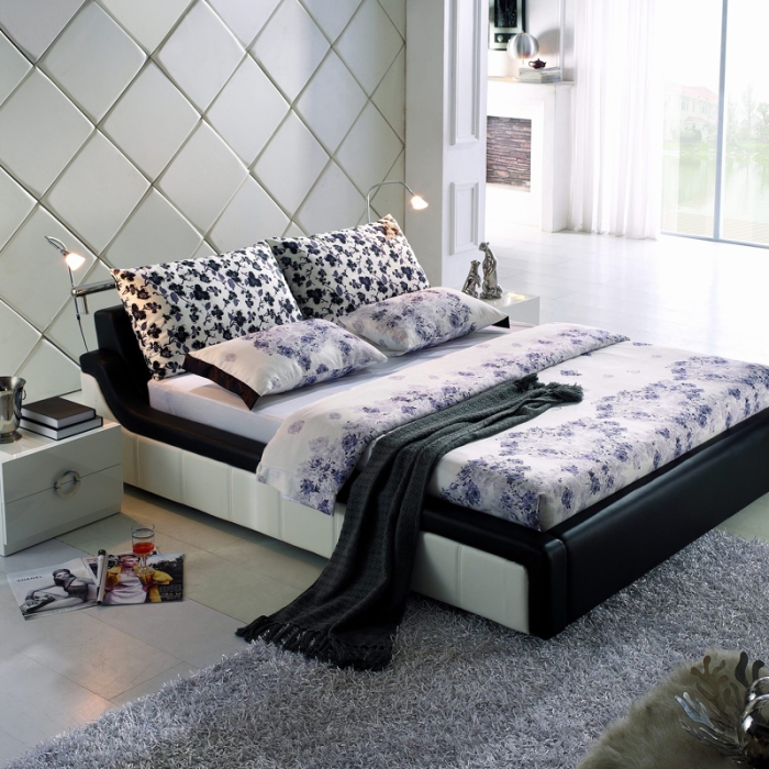 迪卡西布艺床 现代时尚软床 1.8米双人床 婚床