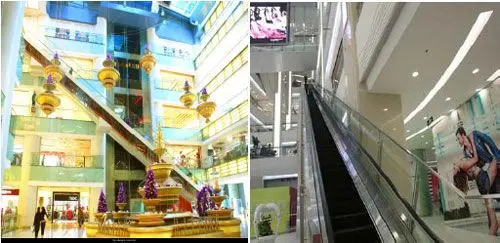 图1：北京西单大悦城和北京朝阳大悦城飞天梯