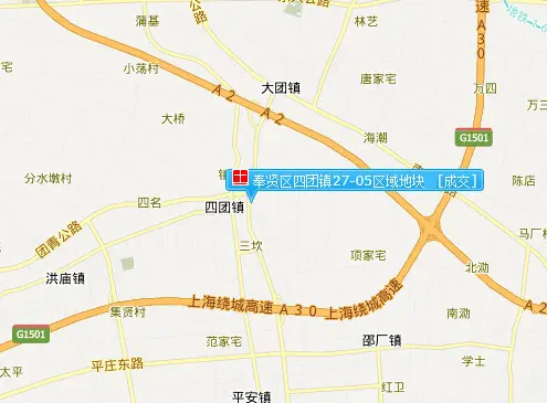 奉贤区四团镇27-05区域地块规划用途:普通商品房,总用地面积:19988.