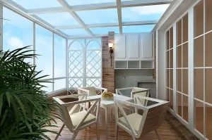 宜家风格阳台白色吊顶装修设计图